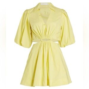 Jonathan Simkhai Aulora Puff Sleeve Cutout Dress